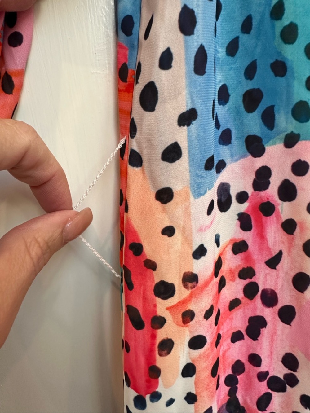 Traffic People Art To Wear Retro Polka Dot Tiered Ruffle V-Neck Dress Size XS - Picture 7 of 13